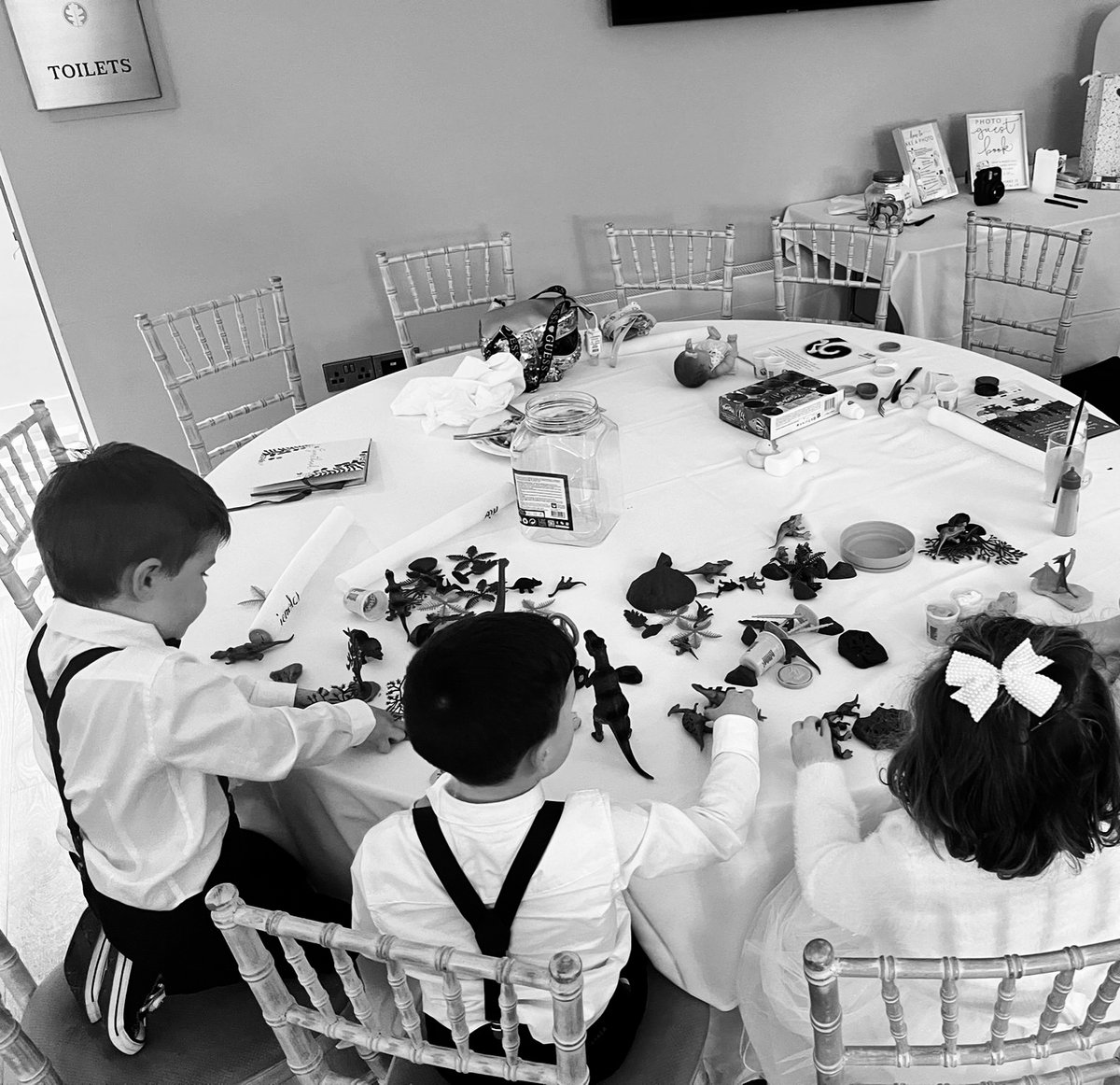 Children playing at a wedding