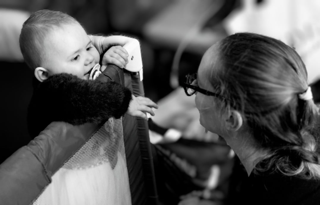 Wedding Nanny interacting with a child